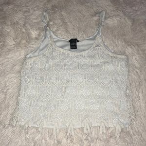 White Lace Crop Top